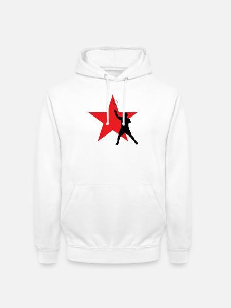 Badminton - Sport - Racket - Unisex Hoodie - white