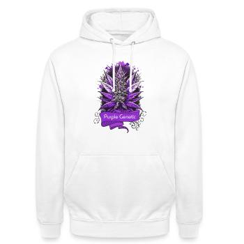 Purple Genetic - Unisex Hoodie - Weiß - Vorne - AI Model Male 185 dark (185cm) & AI Model Female 172 dark (172cm)