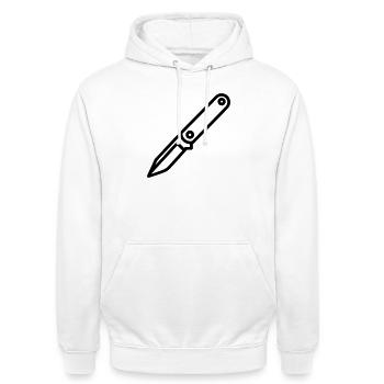 Knife - Unisex Hoodie - white - Front - AI Model Male 185 dark (185cm) & AI Model Female 172 dark (172cm)