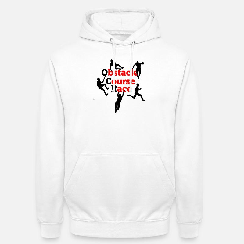 Obstacle Course Race – Red Impact Design - Unisex Hoodie - white