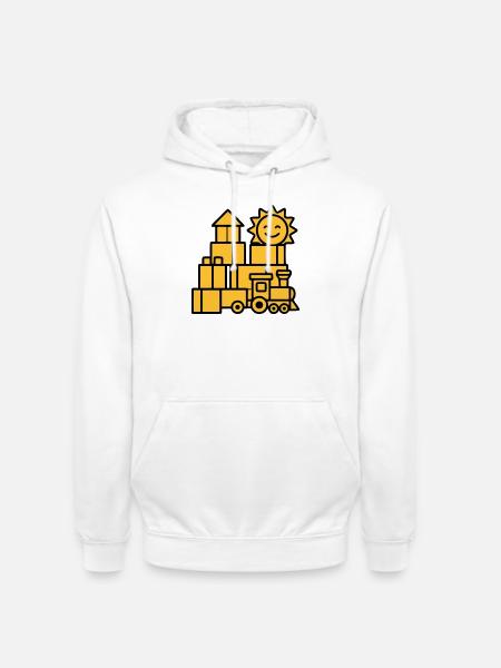 Building Blocks Railway Toys - Unisex Hoodie - white