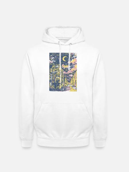 STADT BEI NACHT - Unisex Hoodie - Weiß