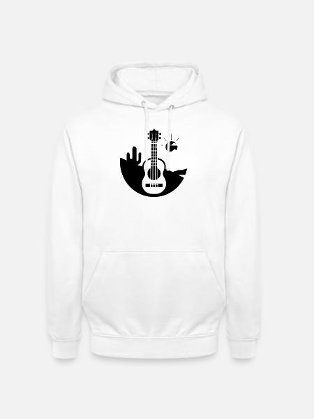 Ukulele Zeichnung - Unisex Hoodie - Weiß