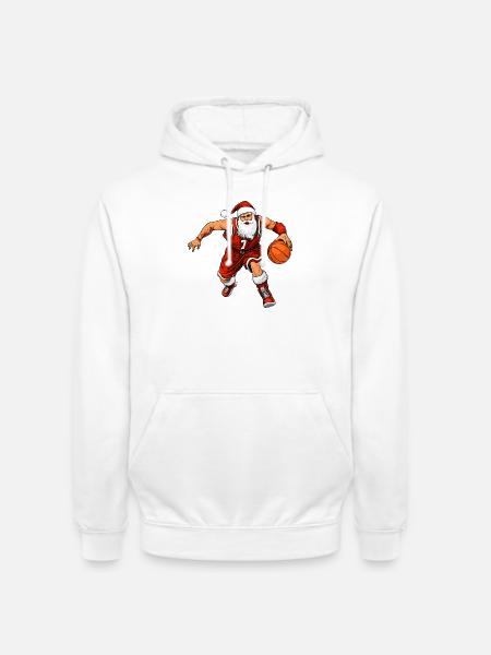 Basketballer Weihnachten / Santa - Unisex Hoodie - Weiß