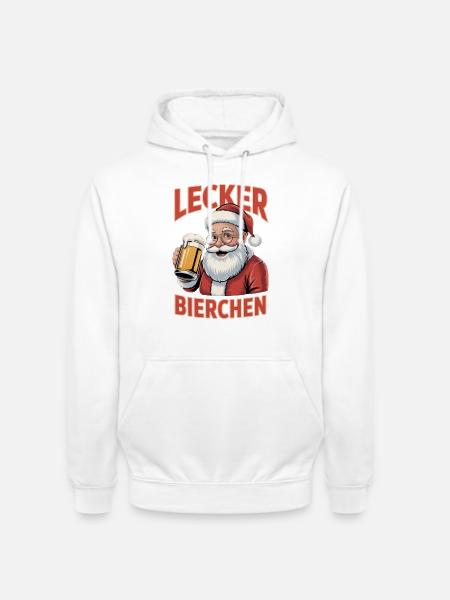 Lecker Bierchen Santa - Unisex Hoodie - Weiß