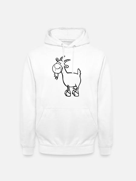Chévre - Sweat-shirt à capuche unisexe - blanc