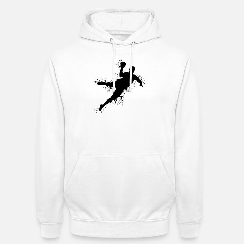 Joueur de handball Explosion de handball Lancer d’équipe Lanceur - Sweat-shirt à capuche unisexe - blanc
