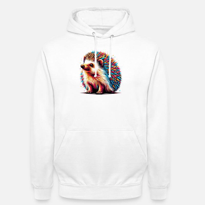 Hérisson - Sweat-shirt à capuche unisexe - blanc