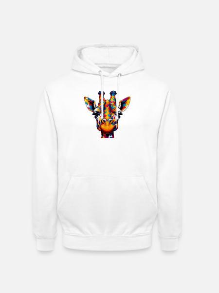 Girafe - Sweat-shirt à capuche unisexe - blanc