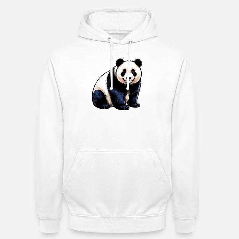 Panda - Sweat-shirt à capuche unisexe - blanc
