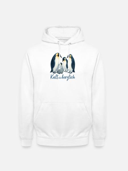 Blue Winter Penguins - Unisex Hoodie - white