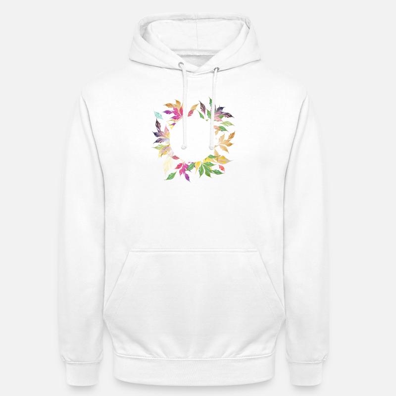 Imaginative leaf frame – delicately shimmering - Unisex Hoodie - white