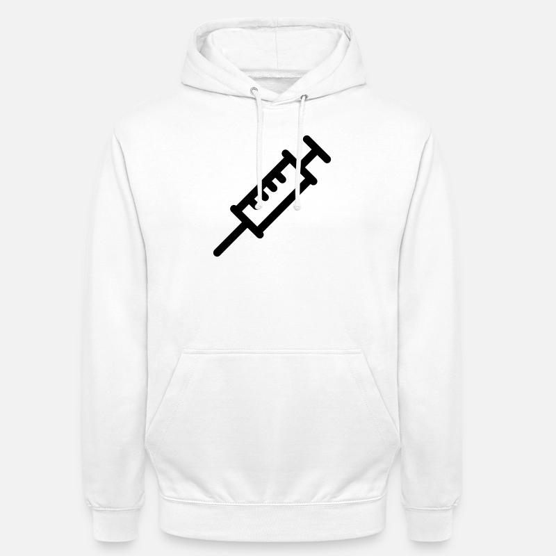 seringue - Sweat-shirt à capuche unisexe - blanc