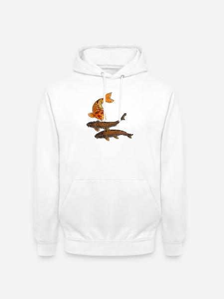 Koi Fisch im Teich - Unisex Hoodie - Weiß