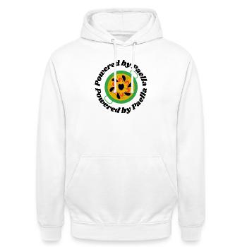 Paella Spanien - Unisex Hoodie - Weiß - Vorne - AI Model Male 185 dark (185cm) & AI Model Female 172 dark (172cm)
