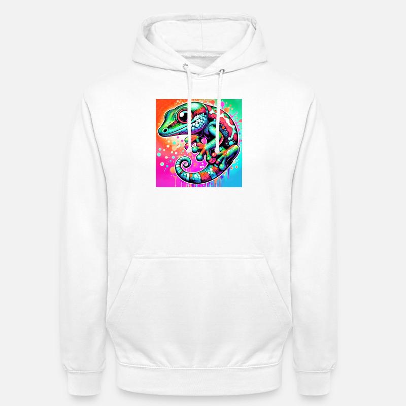 Gecko - Sweat-shirt à capuche unisexe - blanc