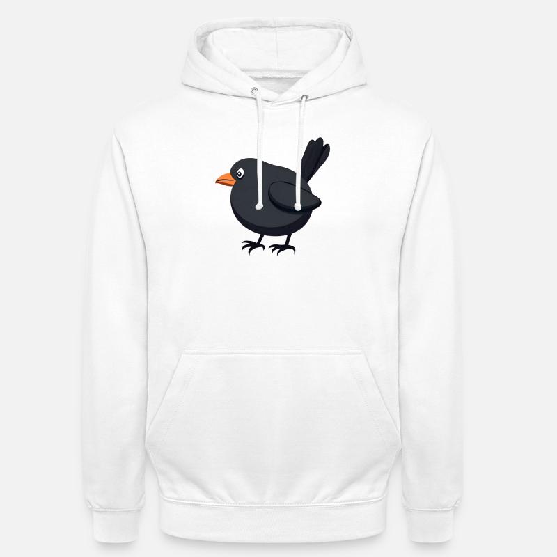 oiseau merle noir - Sweat-shirt à capuche unisexe - blanc