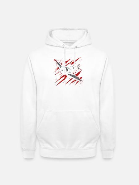 Propellerflugzeug Skizze - Unisex Hoodie - Weiß