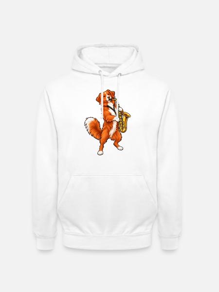Toller mit Saxophon - Unisex Hoodie - Weiß