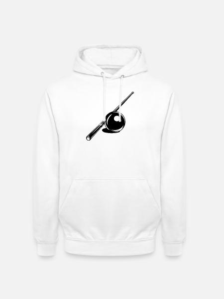 Billardkugel und Queue Skizze - Unisex Hoodie - Weiß