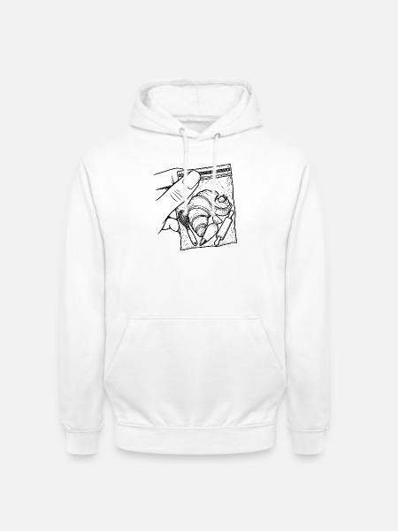 Suchtgebäck – Croissantbeutel & Schneebesen - Unisex Hoodie - Weiß