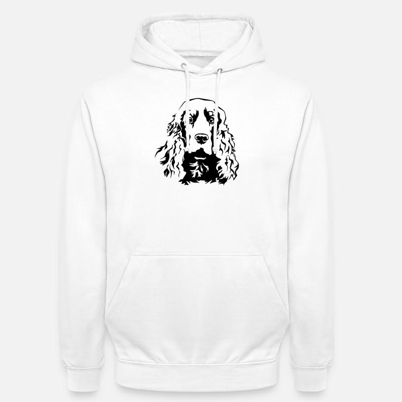 Tête de Cocker Spaniel - Sweat-shirt à capuche unisexe - blanc