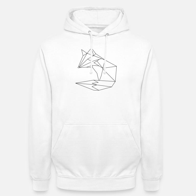 Fuchs im ORGAMI style Liniar - Unisex Hoodie - Weiß