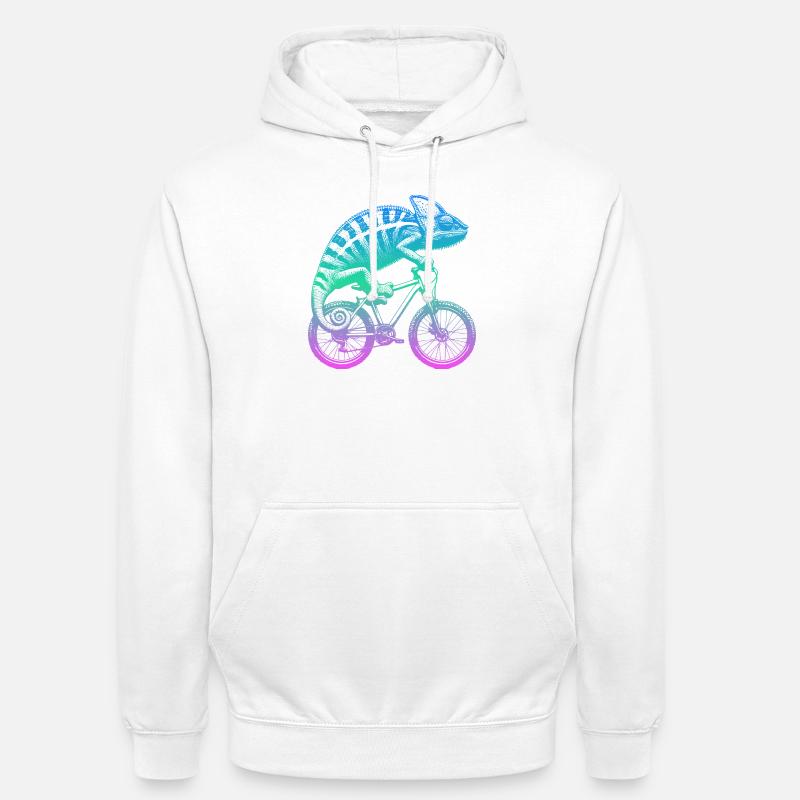 Radfahrendes Chamäleon - Unisex Hoodie - Weiß