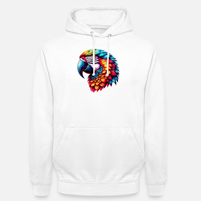Perroquet - Sweat-shirt à capuche unisexe - blanc