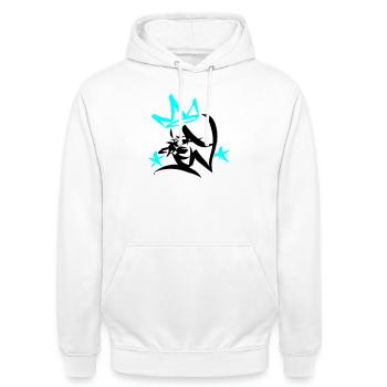 Graffiti Tag JGA Crew King 01 2C - Unisex Hoodie - Weiß - Vorne - AI Model Male 185 dark (185cm) & AI Model Female 172 dark (172cm)