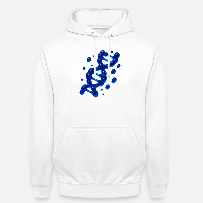Molécule d’hélice d’ADN 3D Bleu - Sweat-shirt à capuche unisexe - blanc