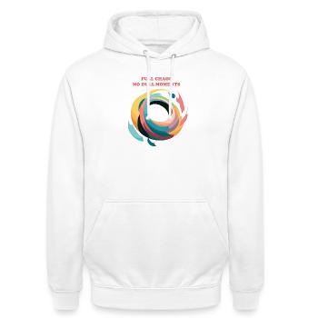 Abstrakte Spirale des Chaos - Unisex Hoodie - Weiß - Vorne - AI Model Male 185 dark (185cm) & AI Model Female 172 dark (172cm)