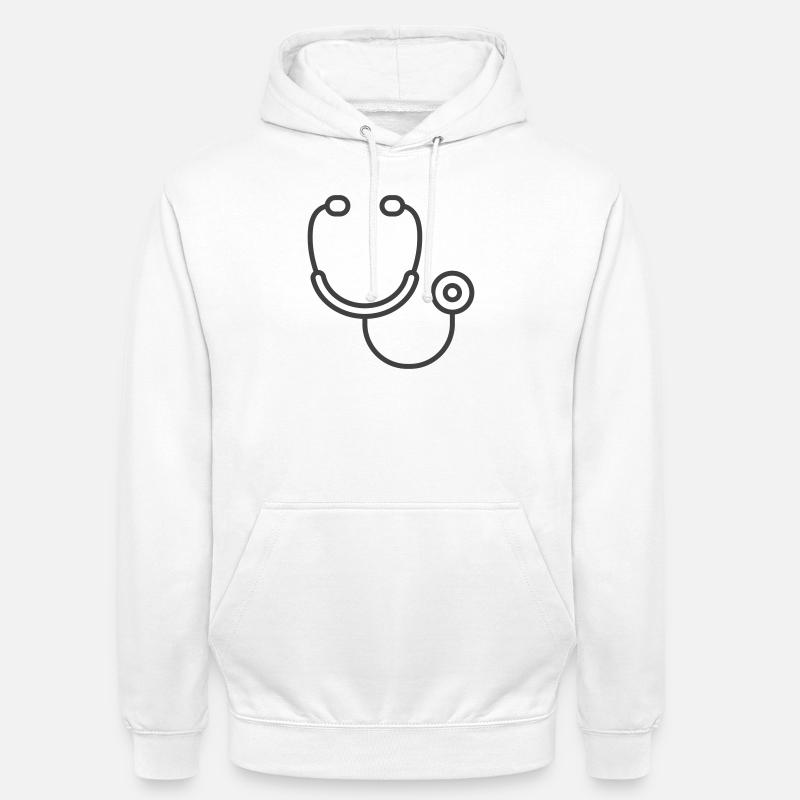 Icône du logo du stéthoscope médical - Sweat-shirt à capuche unisexe - blanc