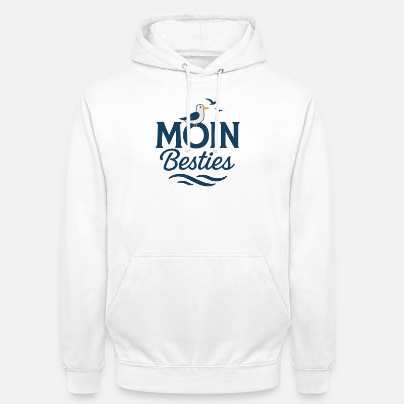 Moin Besties Salutation de la mer - Sweat-shirt à capuche unisexe - blanc