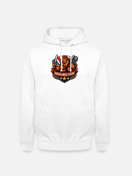Lion hollandais avec épée et fumée - Sweat-shirt à capuche unisexe - blanc