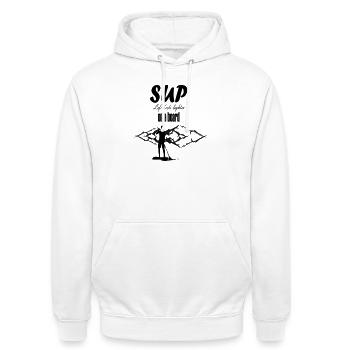SUP La vie semble plus légère sur un tableau - Sweat-shirt à capuche unisexe - blanc - Devant - AI Model Male 185 dark (185cm) & AI Model Female 172 dark (172cm)