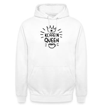 Schwarze Silhouette Koffein queen Morgenmuffel - Unisex Hoodie - Weiß - Vorne - AI Model Male 185 dark (185cm) & AI Model Female 172 dark (172cm)