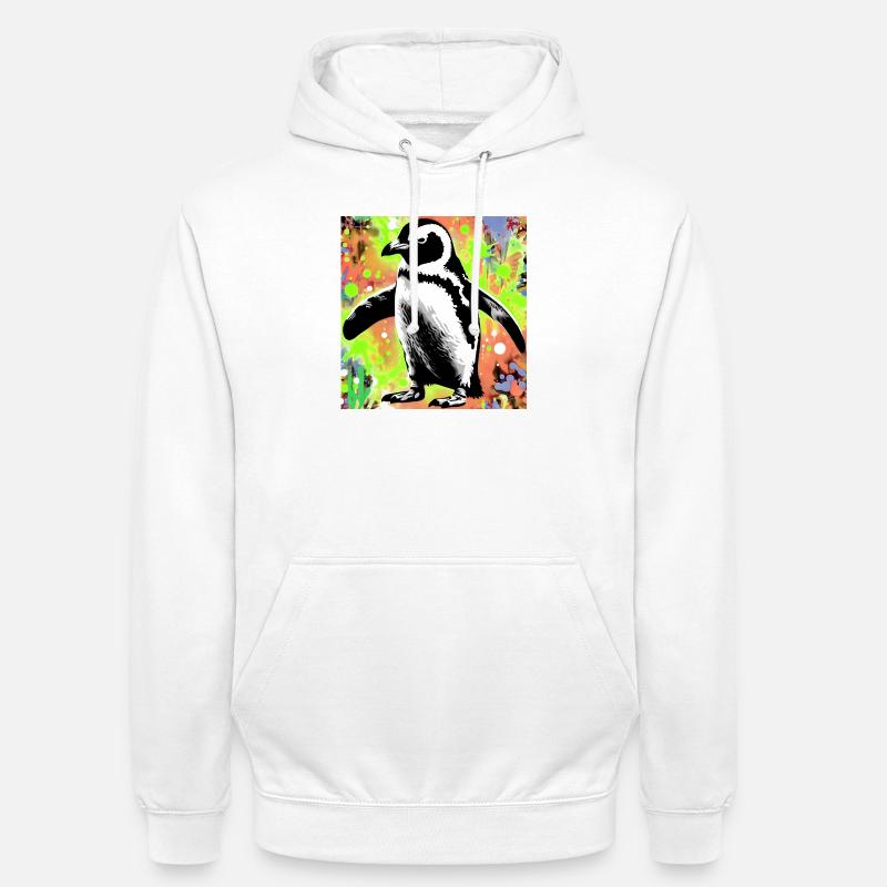 pingouin - Sweat-shirt à capuche unisexe - blanc