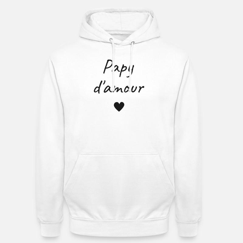 Papy d'Amour - Sweat-shirt à capuche unisexe - blanc