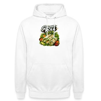 Summer Roll Crew Design des amateurs de gastronomie vietnamienne - Sweat-shirt à capuche unisexe - blanc - Devant - AI Model Male 185 dark (185cm) & AI Model Female 172 dark (172cm)
