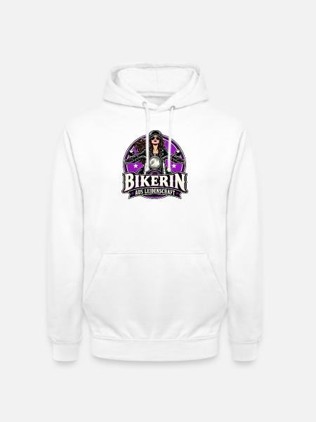 Bikerin Leidenschaft Motorrad-Style - Unisex Hoodie - Weiß