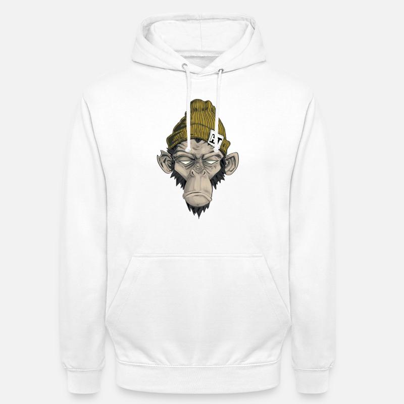 Rap Monkey - Sweat-shirt à capuche unisexe - blanc