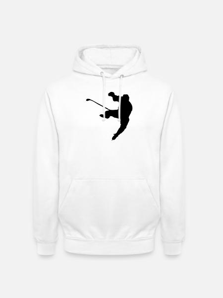 ice hockey shadow image logo - Unisex Hoodie - white