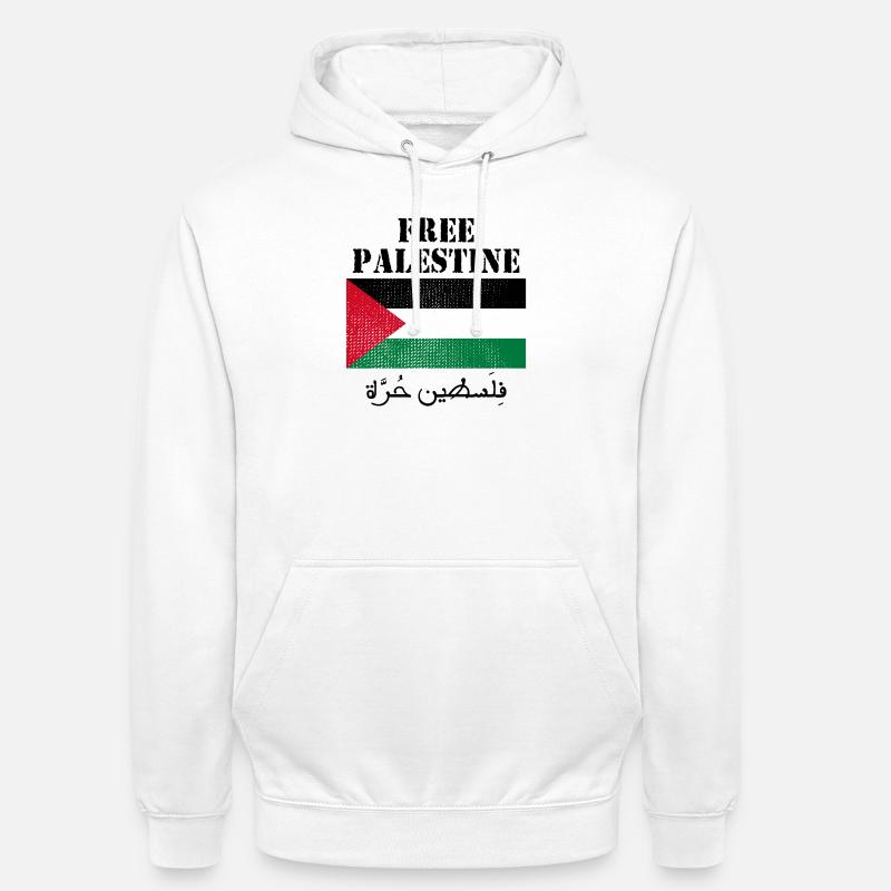 Drapeau de Palestine libre - Sweat-shirt à capuche unisexe - blanc