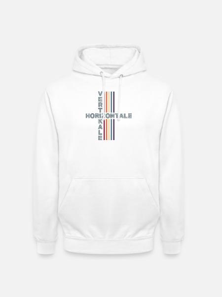 Vaakasuora pystysuora retro vintage - Unisex-huppari - valkoinen