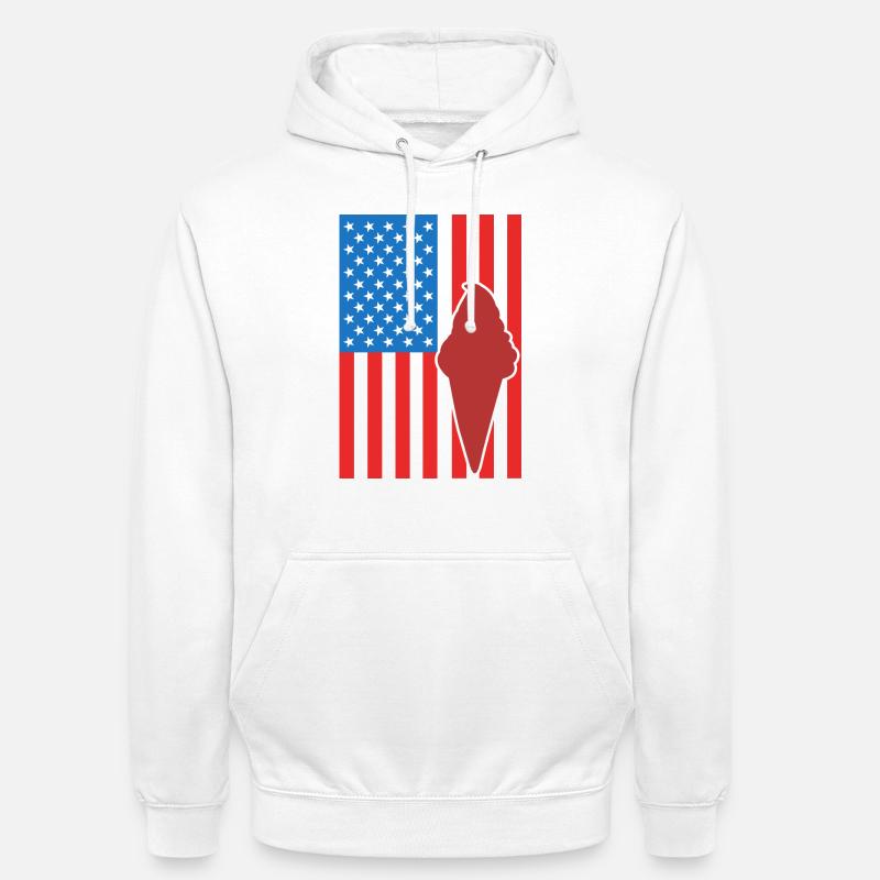 Crème glacée Drapeau des États-Unis - Sweat-shirt à capuche unisexe - blanc