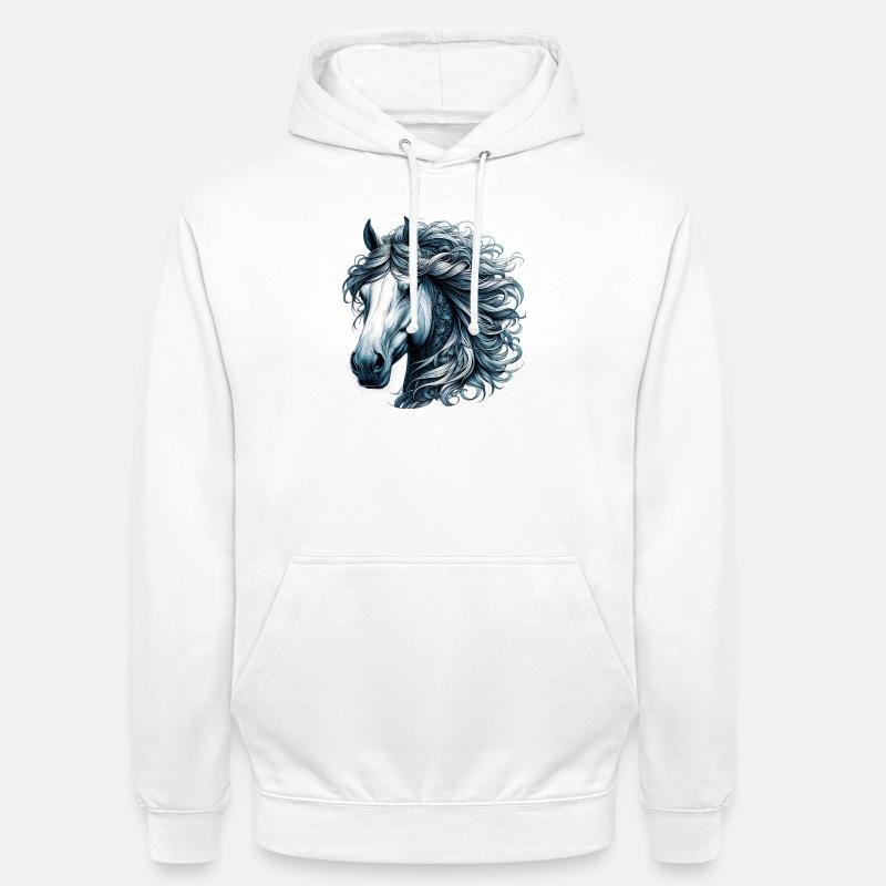 Cheval - Sweat-shirt à capuche unisexe - blanc