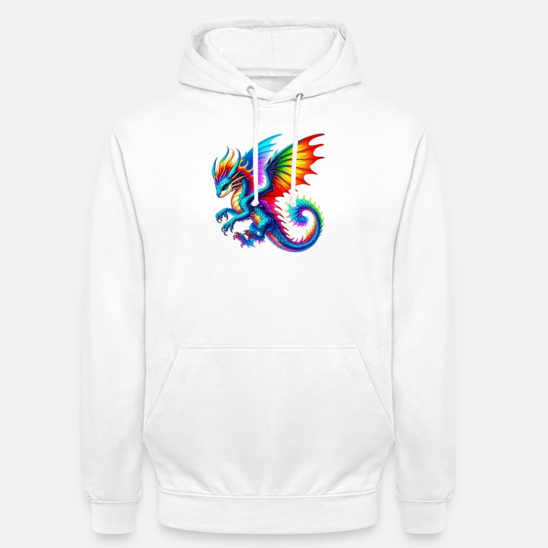 Dragon - Sweat-shirt à capuche unisexe - blanc