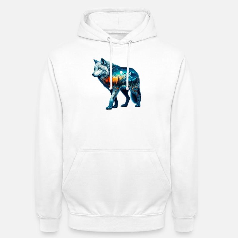 Wolf - Unisex Hoodie - Weiß