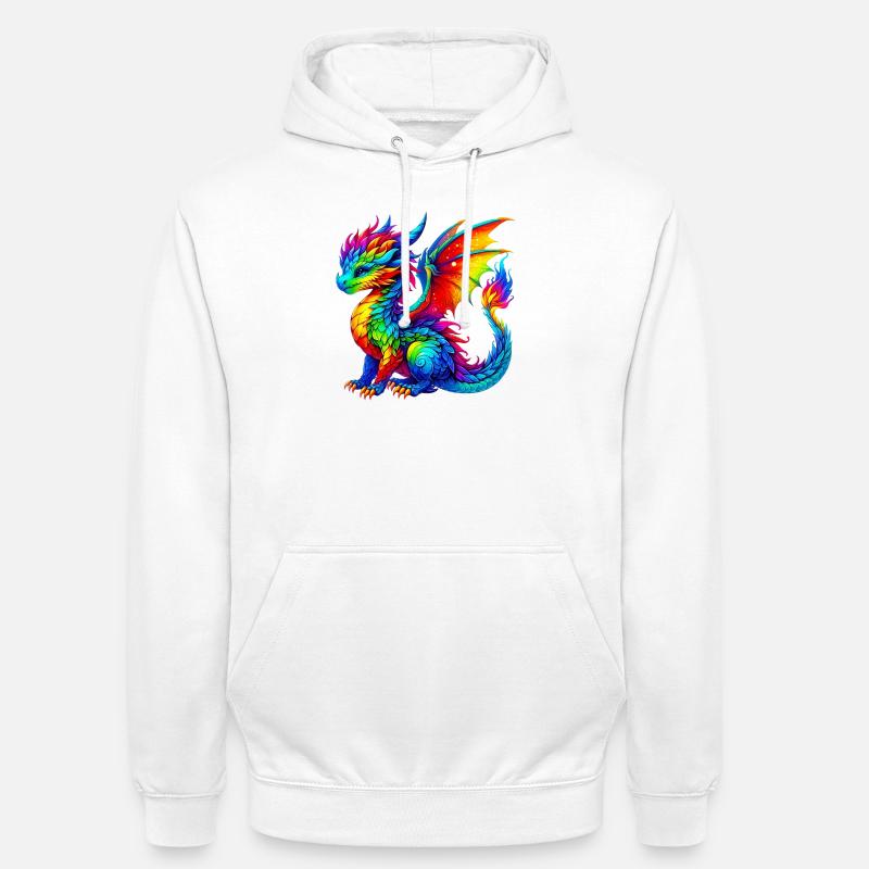 Dragon - Sweat-shirt à capuche unisexe - blanc